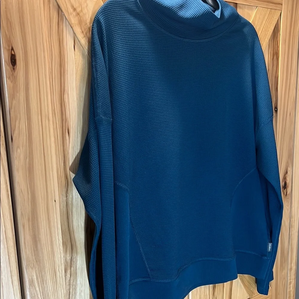 SALE🎉 Eddie BauerTeal Blue Mock Neck Shirt - Picture 3 of 8